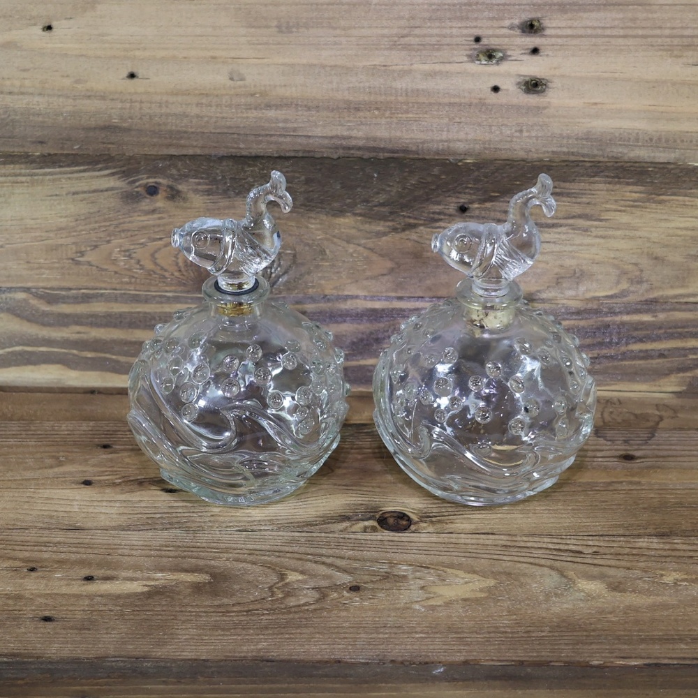 Vintage Art Deco 1940s Alfred Flaster Fish Motif Perfume Bottle SET OF 2